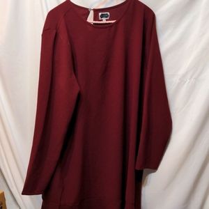 Mud pie maroon long sleeve dress size large